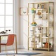 Rack Tribesigns, 200cm biblioteca aurie inalt si 11 rafturi, lemn MDF, 180x 90x 35cm