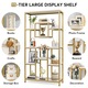 Rack Tribesigns, 200cm biblioteca aurie inalt si 11 rafturi, lemn MDF, 180x 90x 35cm