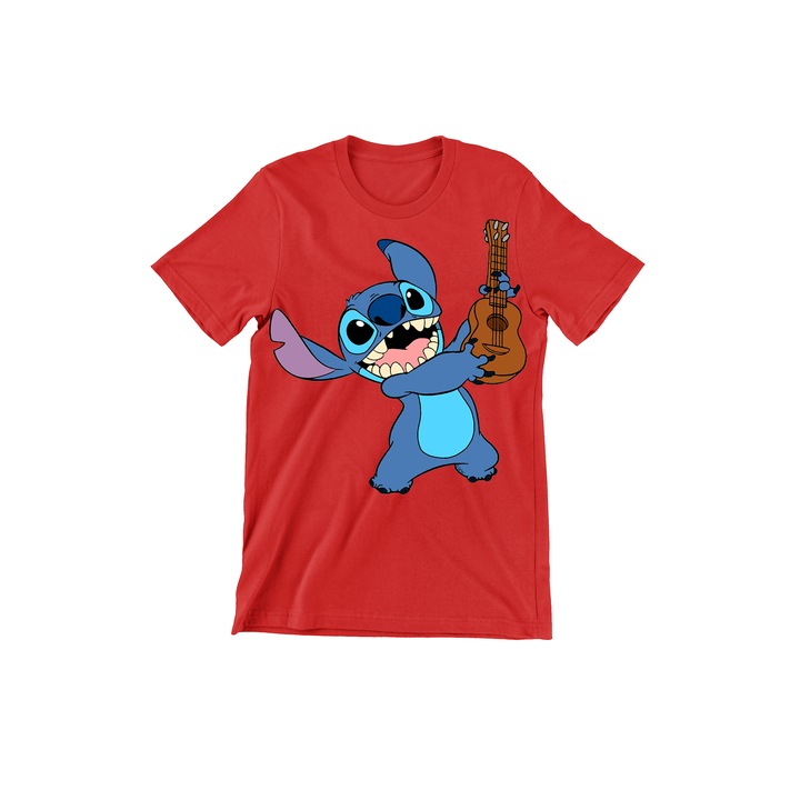 Gyermek póló, Prestige-Butique, Lilo and Stitch, Stitch gitár, Piros