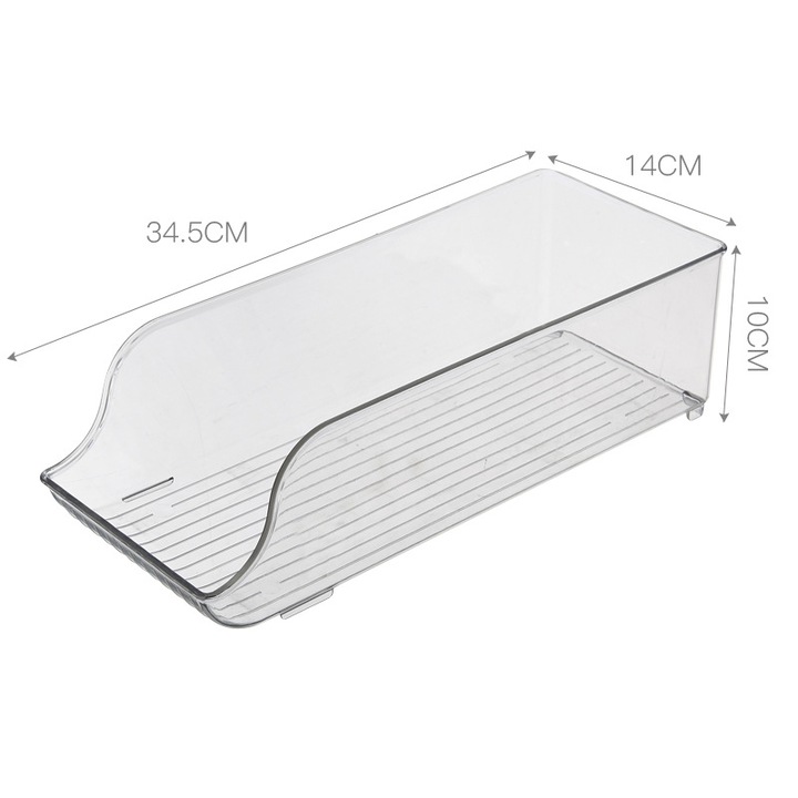 Hűtőszekrény polc, Gigicial, átlátszó, PET, kétrétegű kivitel, italokhoz, 34,5x14x10cm