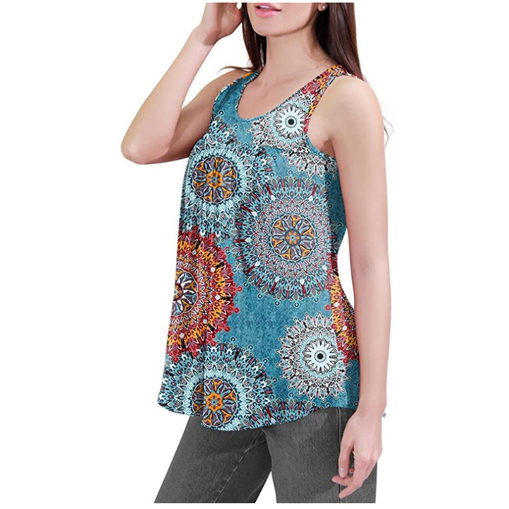 Дамска тениска, Cozevdnt, памук/полиестер, синя, 4XL INTL