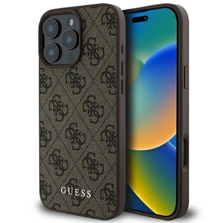 Husa Guess compatibila cu iPhone 16 Pro Max, 4G Classic, Maro