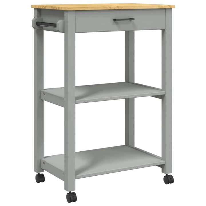 VidaXL MONZA tömör fenyőfa konyhai kocsi 60 x 40 x 90 cm 9.8 kg 376095