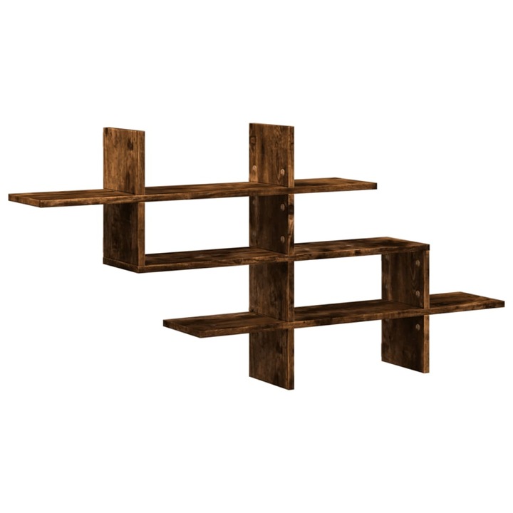 VidaXL füstös tölgy színű szerelt fa fali polc 124,5 x 18 x 60,5 cm 6.45 kg