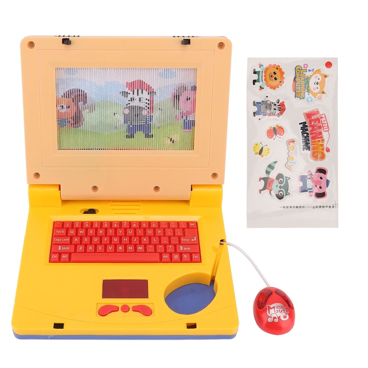 Laptop educational pentru copii Fokelyi, 20 activitati, plastic, 3 ani, 19x15.7x3.8cm