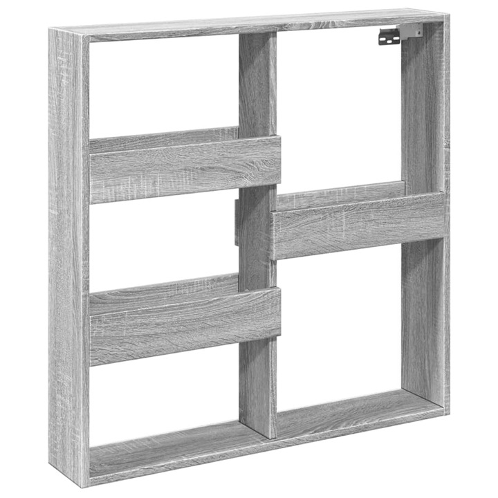VidaXL szürke sonoma színű szerelt fa faliszekrény 80 x 15 x 80 cm 9.92 kg