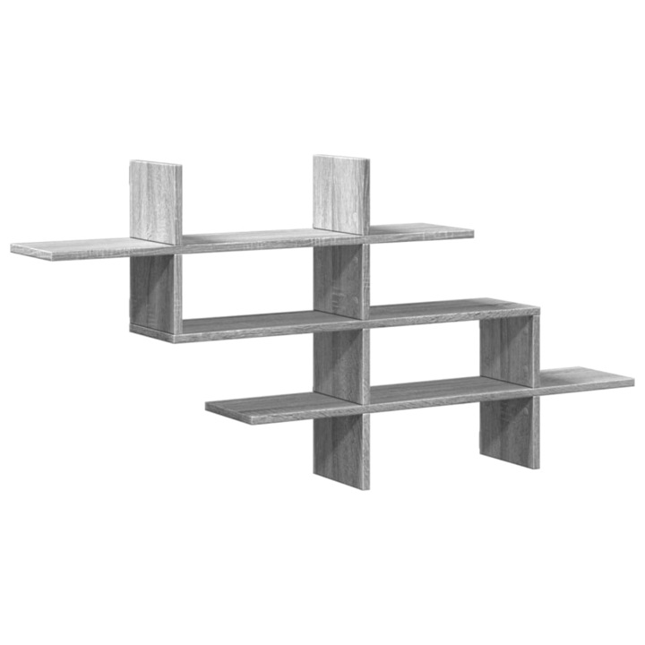 VidaXL szürke sonoma színű szerelt fa fali polc 124, 5 x 18 x 60, 5 cm 6.5 kg
