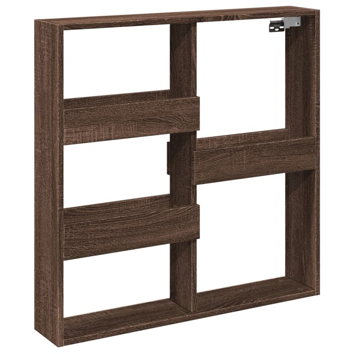 VidaXL barna tölgy színű szerelt fa fali szekrény 80 x 15 x 80 cm 9.92 kg