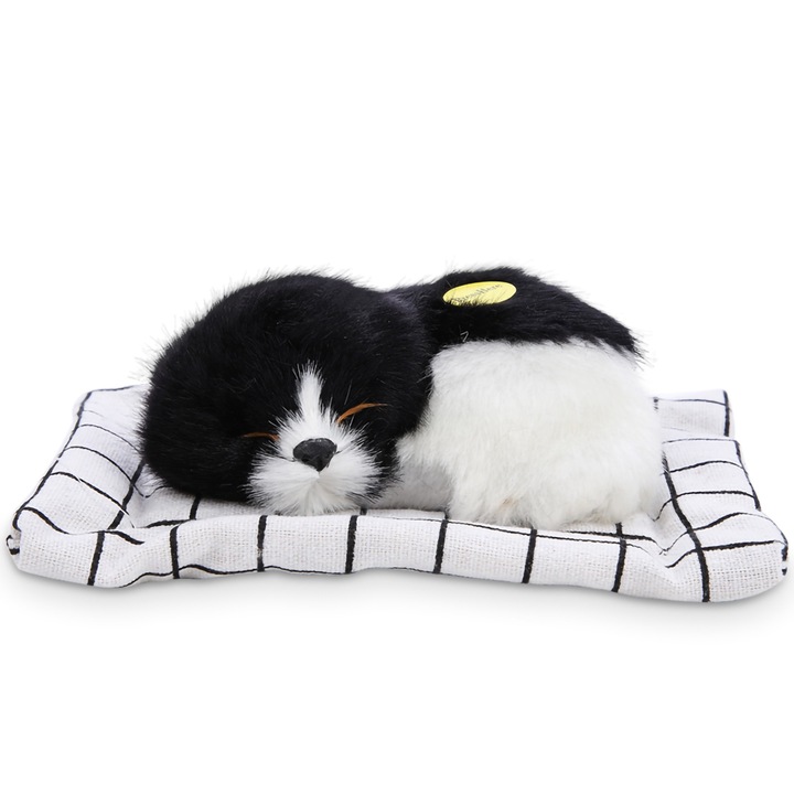 Jucarie catel de plus, BGHYHYHI, alb-negru, 17.5x13.5cm, cu sunet