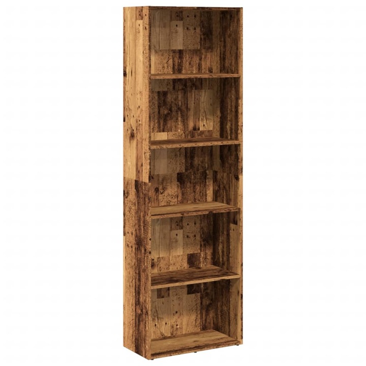 VidaXL antik fa színű szerelt fa könyvespolc 60 x 30 x 189 cm 24.95 kg