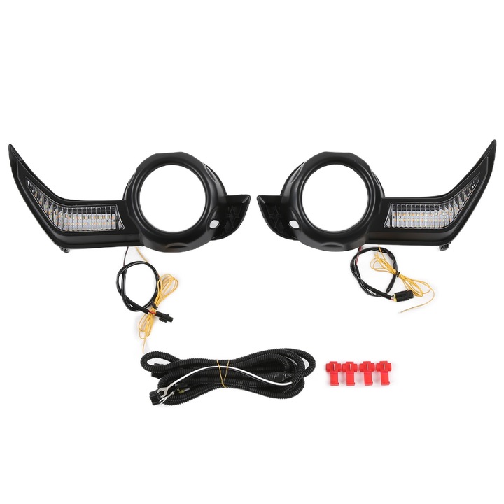 2 darab nappali menetfény autóhoz, fehér, sárga, LED-es első lökhárítóhoz, ködlámpa csere 4 Runner 2014-2020