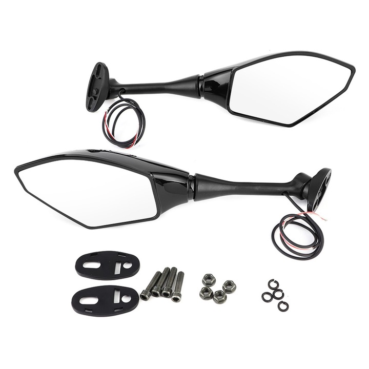 Bizaical LED огледала за обратно виждане за мотоциклети, комплект, с вградени мигачи, ABS, 25-65 мм, За Honda CBR600RR CBR1000RR CBR500R