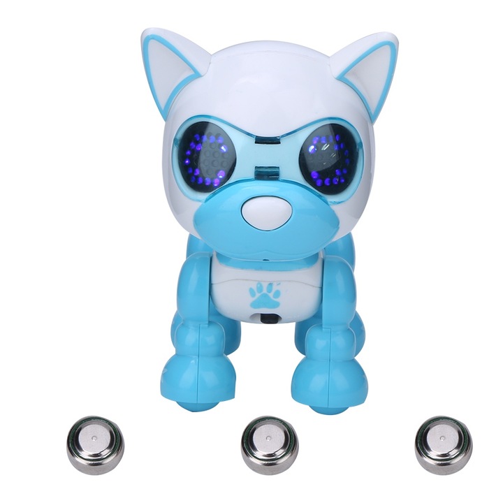 Interaktív játékrobot, Mmgoqqt, vicces hangok, műanyag, kék