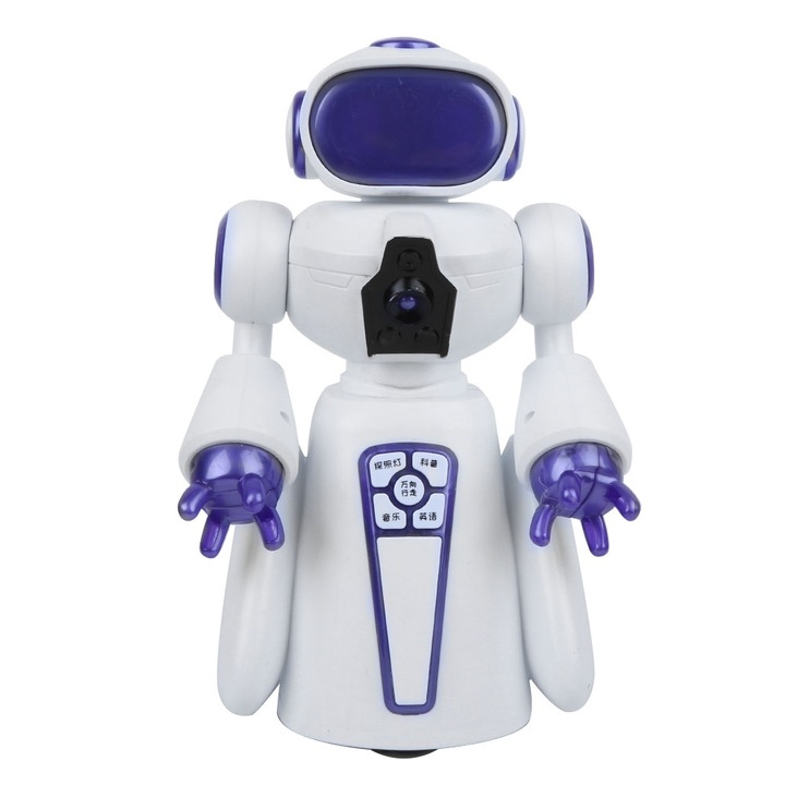 Interaktív oktatási robot porgyűjtővel, Mmgoqqt, zene, fény, 6 év+