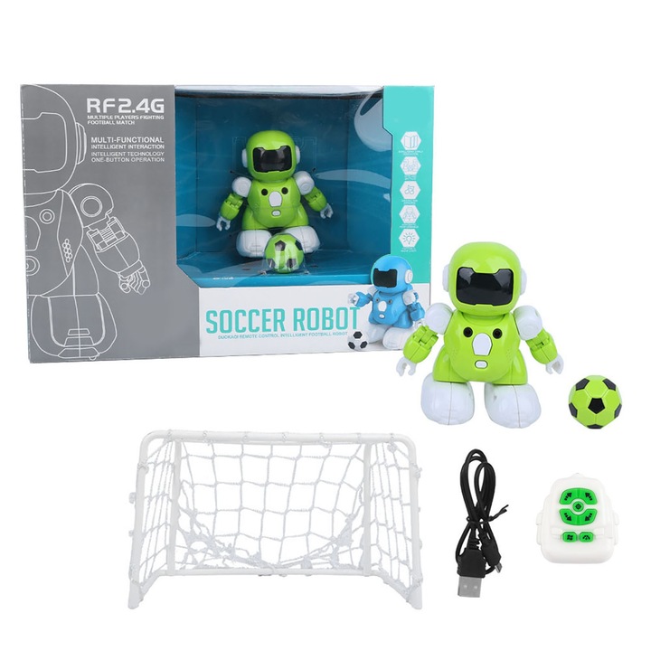 Távirányítós játékrobot, Mmgoqqt, foci, tánc, 4G vezérlés, 10m, gyerekeknek