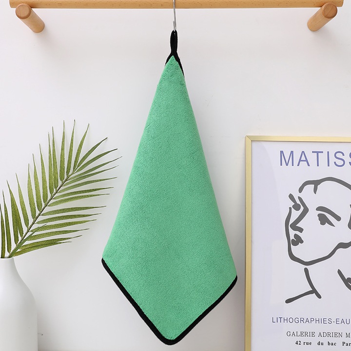 Кърпа от микрофибър, 25x25см, супер абсорбираща, с удебелен дизайн, сиво-зелена, наличен комплект