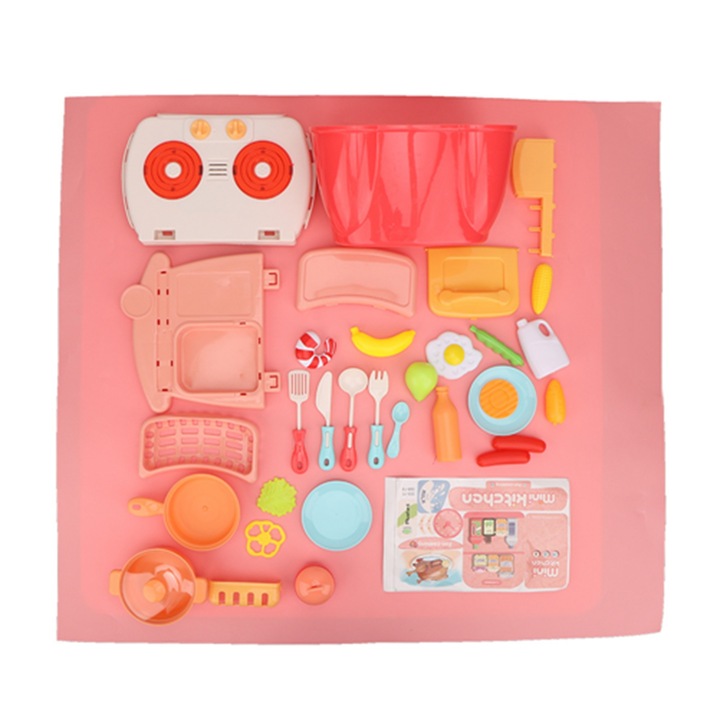 Gyerek konyhai játékkészlet, longziming, mini dizájn, többszínű, biztonságos anyagból.