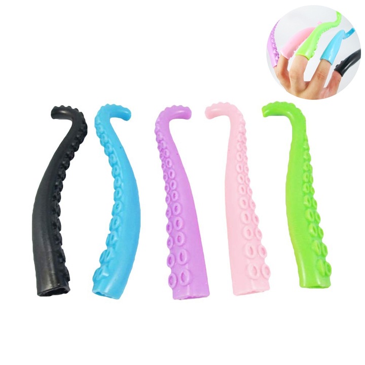 5 db interaktív polipcsáp ujjjáték készlet, Jormftte, többszínű