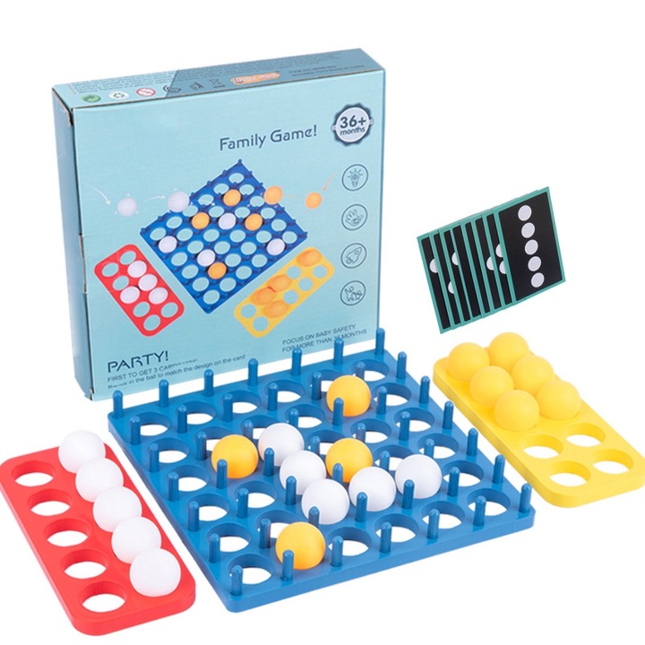 Jormftte társasjáték készlet, 19.4x19.4cm-es tábla, 20 labda, 10 kihíváskártya, 2-4 játékos számára