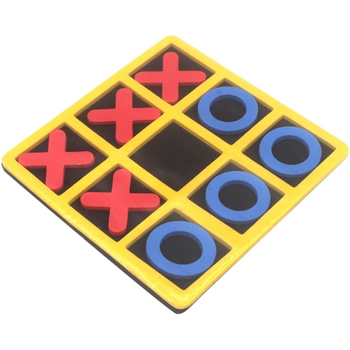 Jormftte társasjáték, mini XO játék készlet, 2 játékos, 15x15cm, oktató, szülő-gyermek interakció