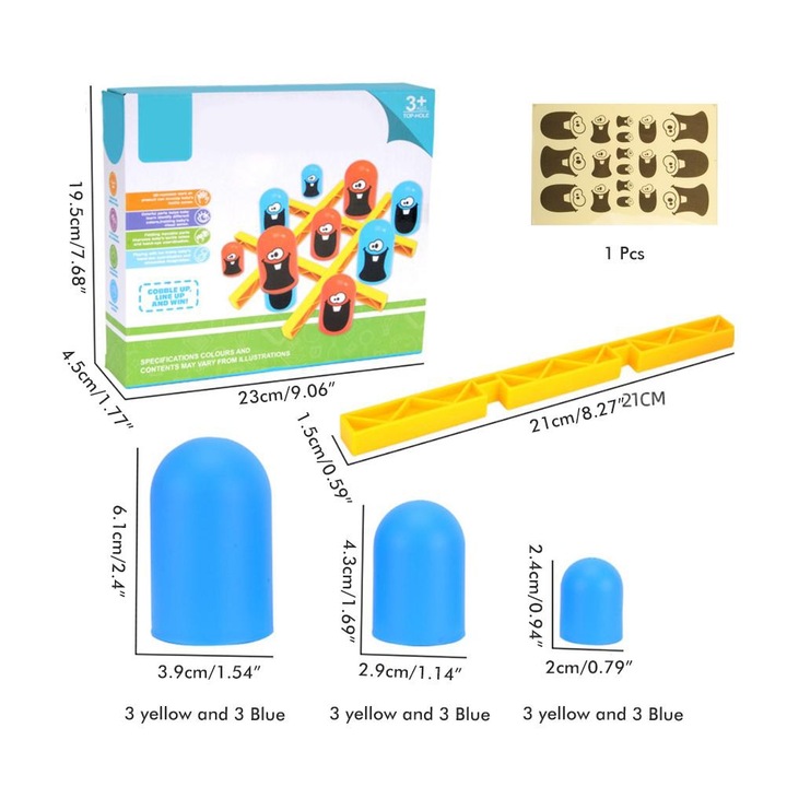 Jormftte társasjáték, csésze játékkészlet, 2 játékos, élénk színek, 5 év+
