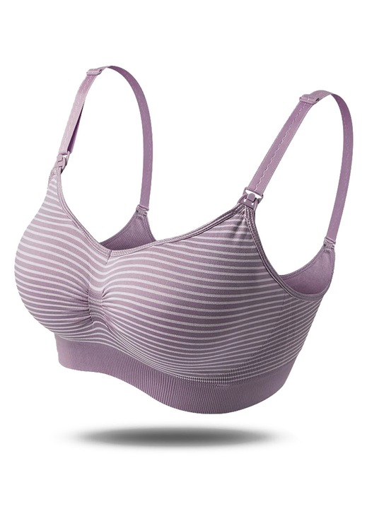 Jormftte vezetéknélküli szoptatós melltartó, lila, organikus pamut, kivehető szivacsos kialakítás, L INTL