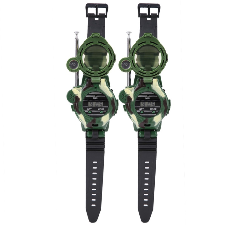 2 darab gyerek szimulációs katonai karóra walkie talkie kültéri játék ajándék