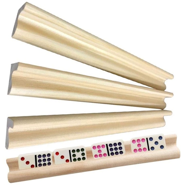 4 db fa dominó tartó, Jormftte, méret 19x2.3x1.8cm, szögletes design