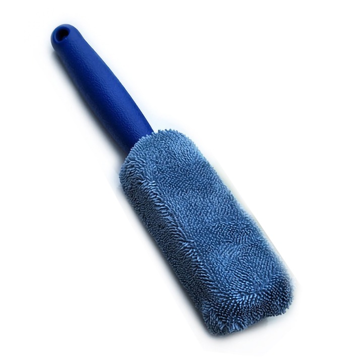 Jormftte autókerék tisztítókefe, mikroszálas, hosszú nyél, rugalmas, kék