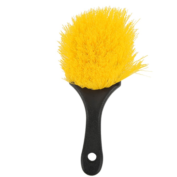 Jormftte autókerék tisztítókefe, ergonomikus, multifunkcionális, sárga, kompakt méretek