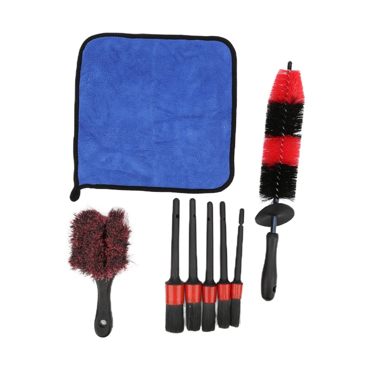 8 darabos tisztítókefe készlet autó részletes tisztításához, Jormftte, többszínű