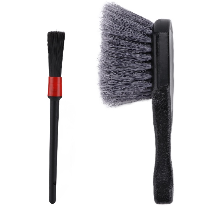 2 részes Jormftte autógumi tisztítókészlet, puha sörtés kefék, nedves és száraz használatra