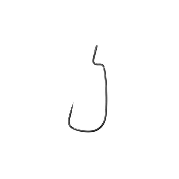 Carlig pescuit Mikado, JAWS BIG OFFSET nr 7/0, set 4 bucati, dimensiune mare, culoare neagra
