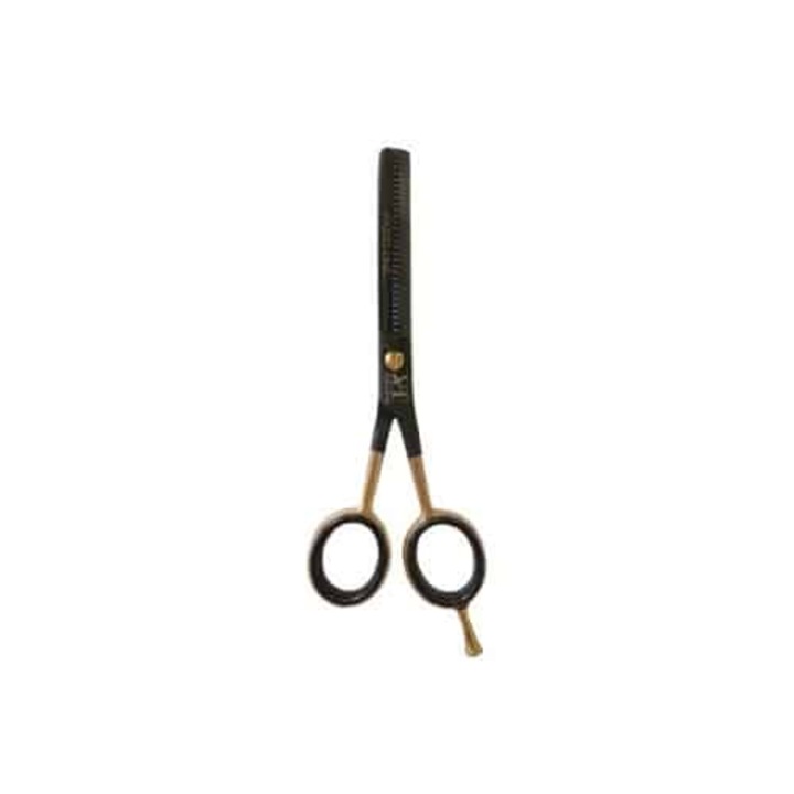 Професионална фризьорска ножица, за тънка коса, VIVATOP PASTELL LINE 5.5" DIVA - черна - матова, златисти дръжки