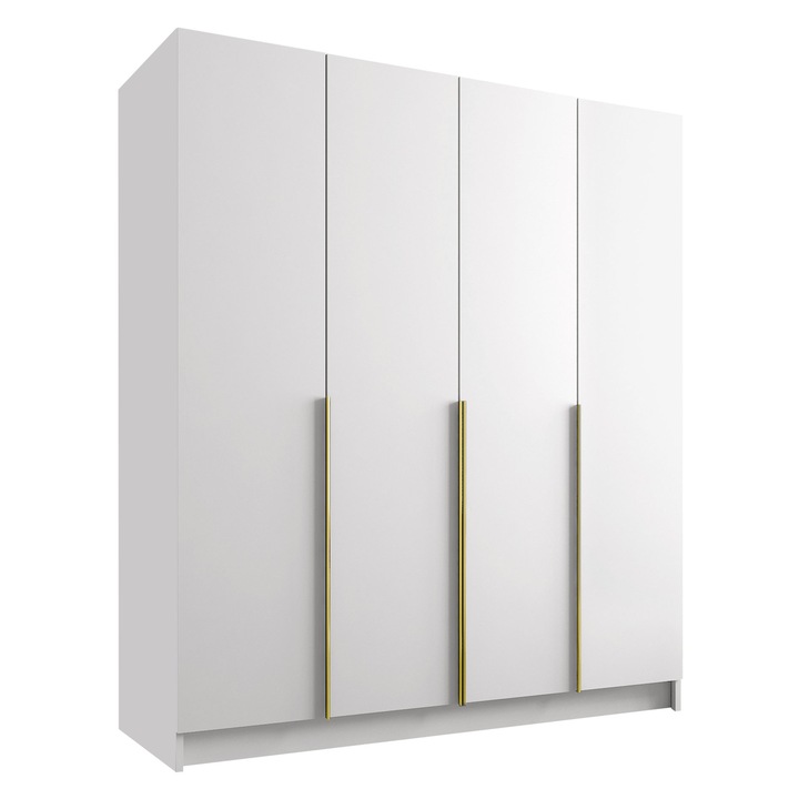 Dulap Sozilo I, MIRJAN24, alb + auriu, 58x200x215 cm