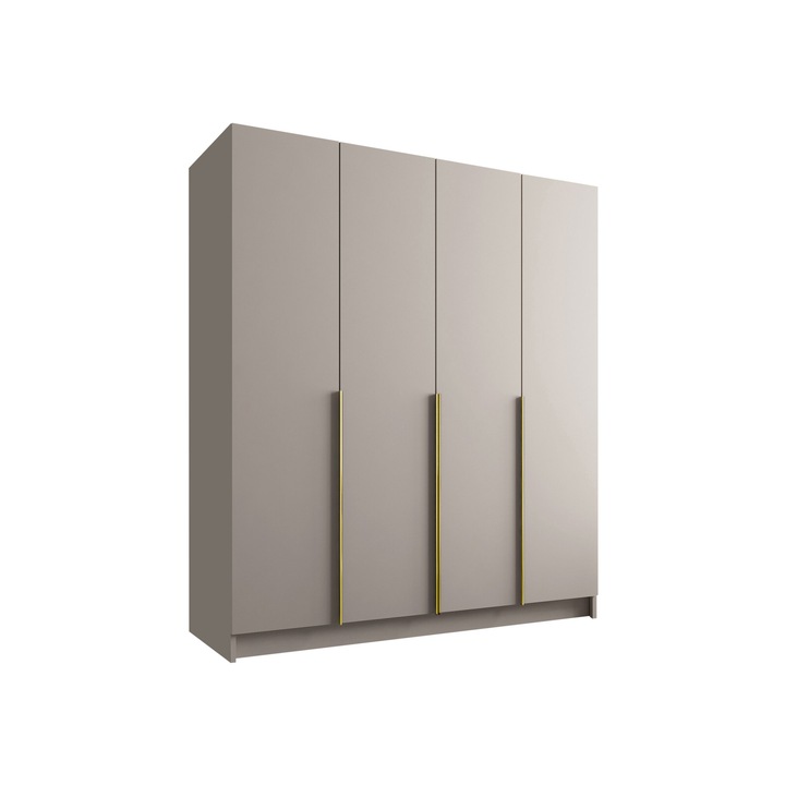 Dulap Sozilo I, MIRJAN24, cashmere + auriu, 58x200x215 cm