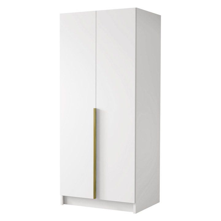 Dulap Smugo I, MIRJAN24, alb + auriu, 58x100x215 cm
