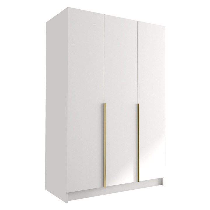 Dulap Mirpat I, MIRJAN24, alb + auriu, 58x150x215 cm