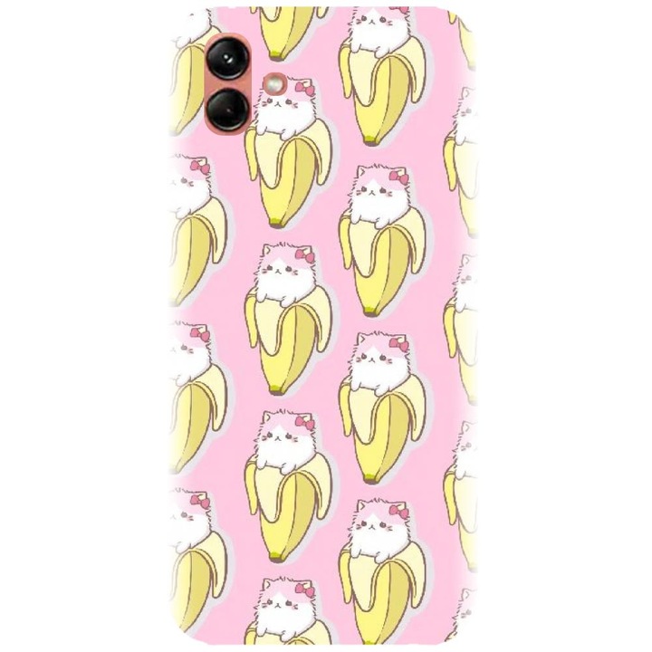 Husa din silicon compatibila cu Samsung Galaxy A04e - model Banana Cats