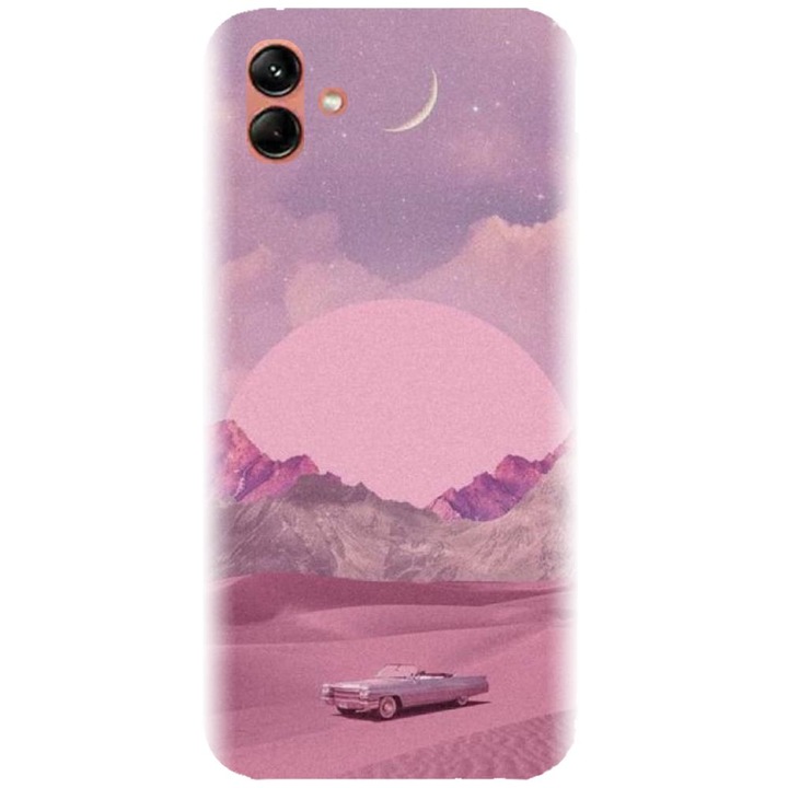 Husa din silicon compatibila cu Samsung Galaxy A04e - model Collage Pink