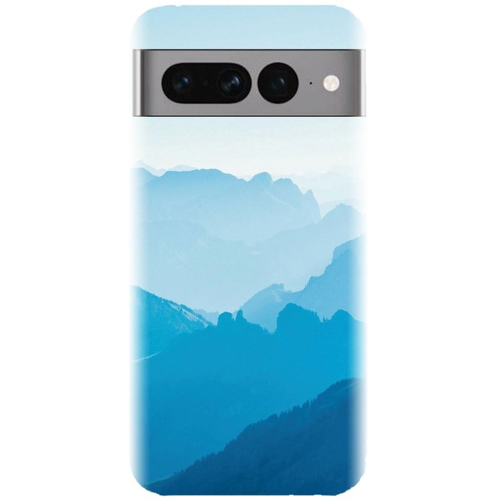 Силиконов калъф, съвместим с Google Pixel 7 Pro - модел Blue Mountain Crests