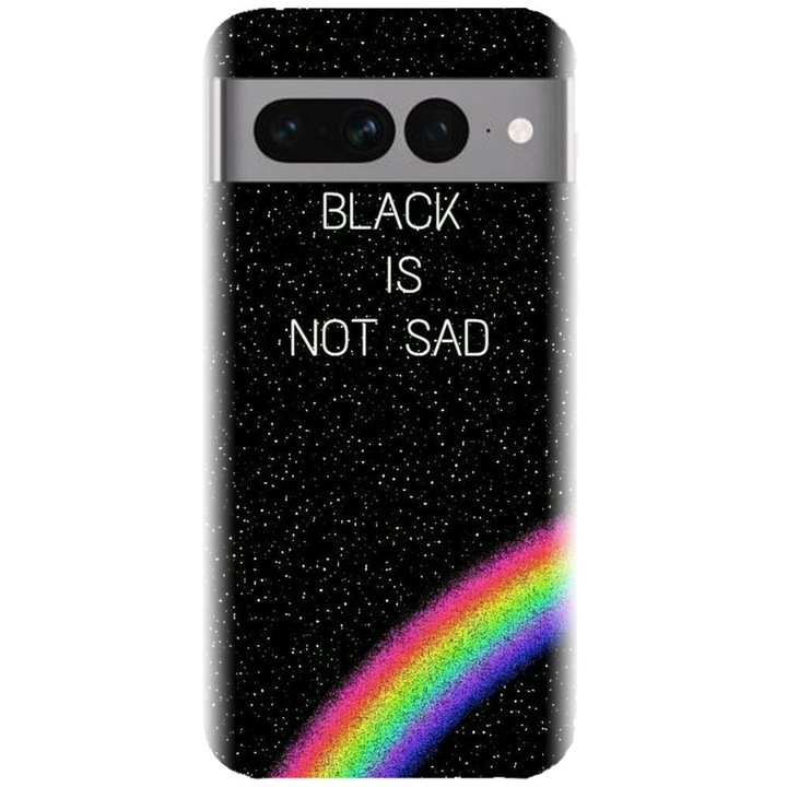 Силиконов калъф, съвместим с модел Google Pixel 7 Pro - Black Is Not Sad