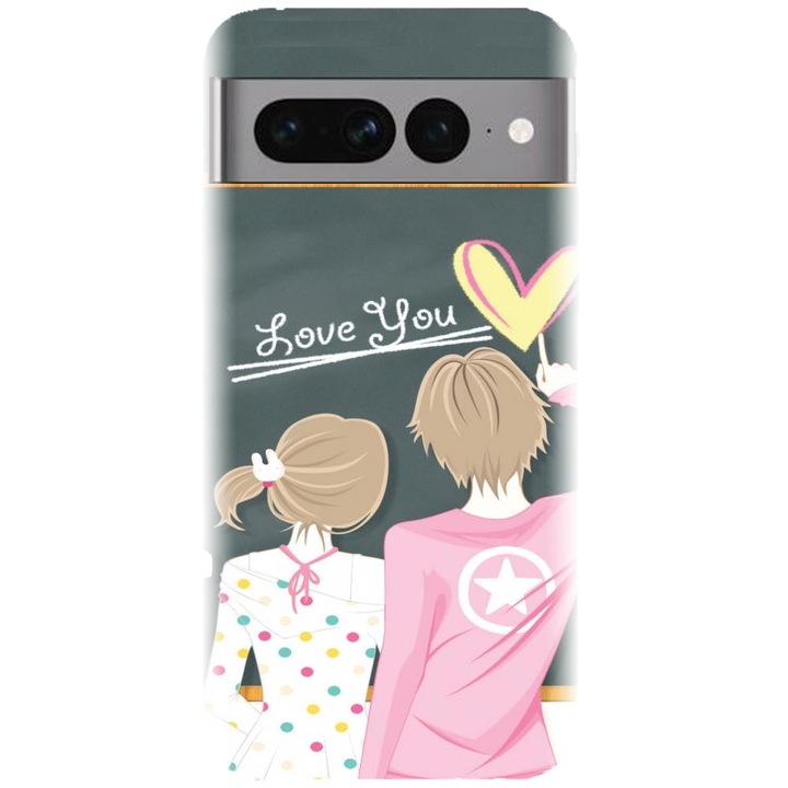 Силиконов калъф, съвместим с Google Pixel 7 Pro - Училищен модел