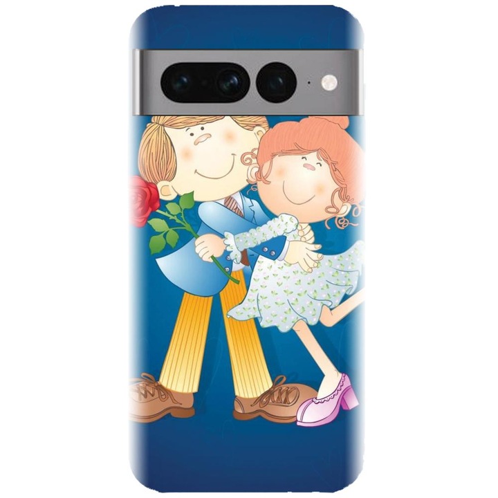Силиконов капак, съвместим с Google Pixel 7 Pro - Модел влюбена двойка