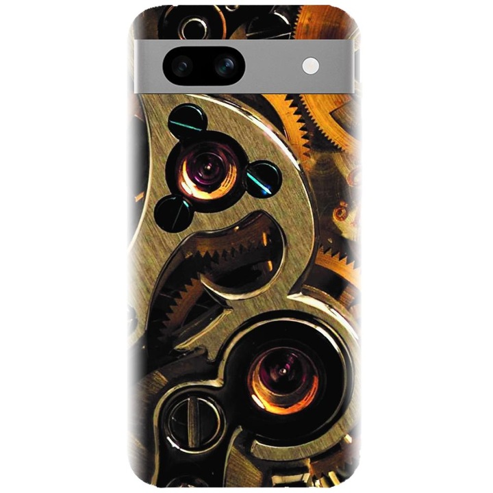 Husa din silicon compatibila cu Google Pixel 7a - model Clock Mechanism