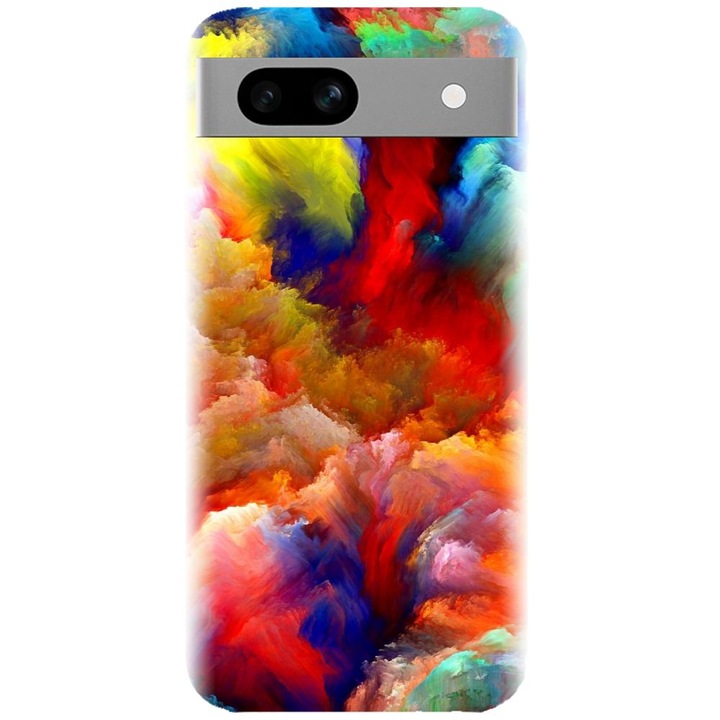 Husa din silicon compatibila cu Google Pixel 7a - model Oil Painting Colorful Strokes