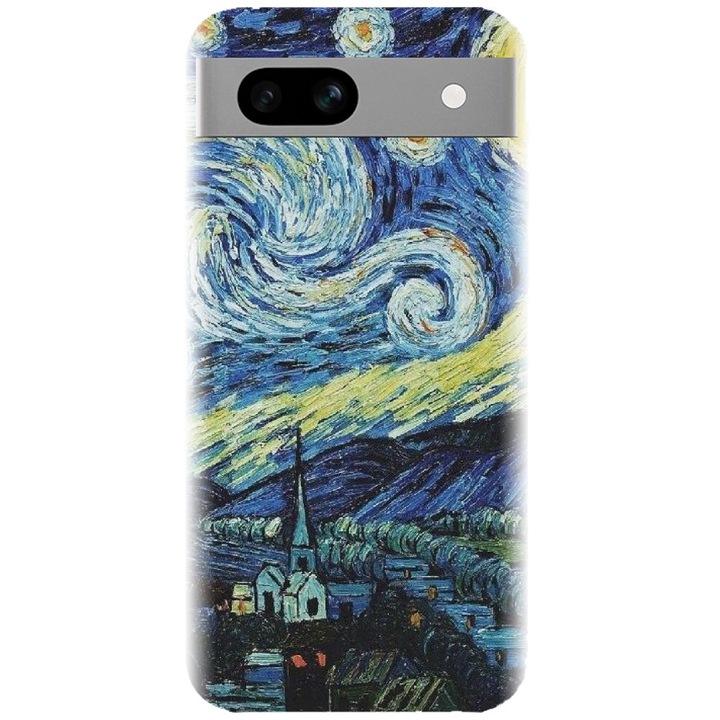 A Google Pixel 7a telefonnal kompatibilis szilikon tok – a Starry Night modellel