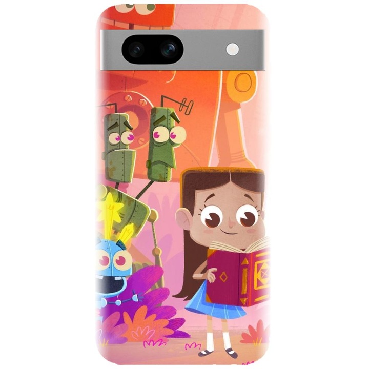 Husa din silicon compatibila cu Google Pixel 7a - model Robots illustration