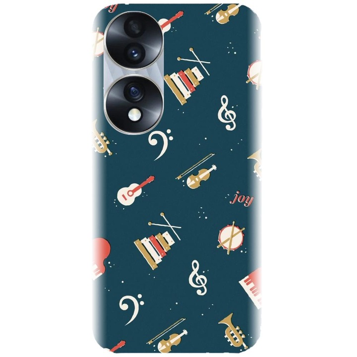 Husa din silicon compatibila cu Honor 70 - model Muzica