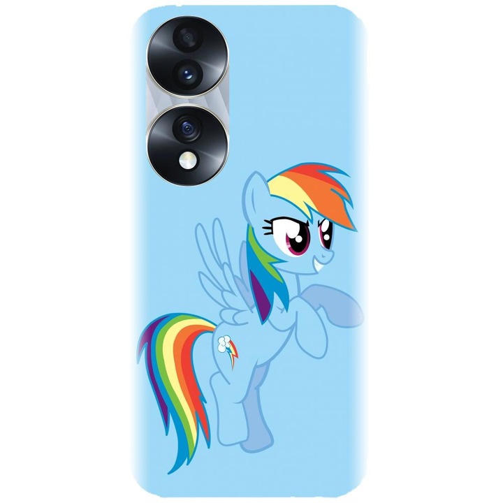 Husa din silicon compatibila cu Honor 70 Pro - model Rainbow dash